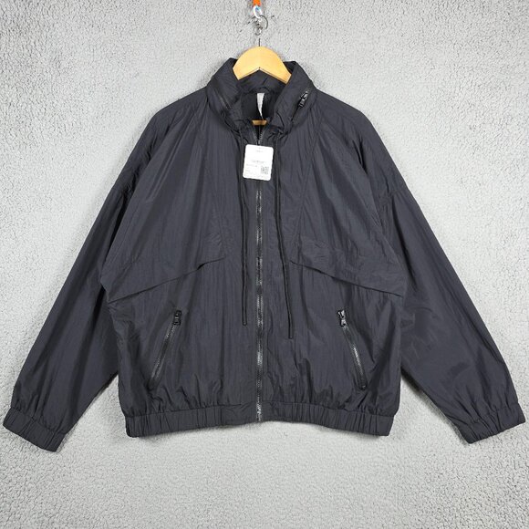Fabletics Jacket Womens Size XL  Black Nylon Track Full Zip Bomber 90s Ulitility - Picture 1 of 12